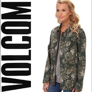 Volcom Hunt Floral Military Green Utility Jacket